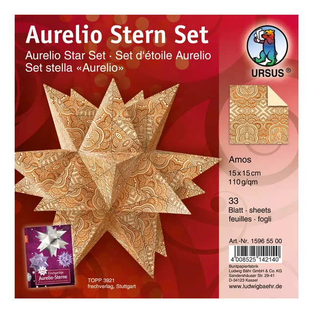 ursus-15965500-faltbl-tter-aurelio-stern-amos-beige-braun-15x15-cm-110g-33-blatt image 1
