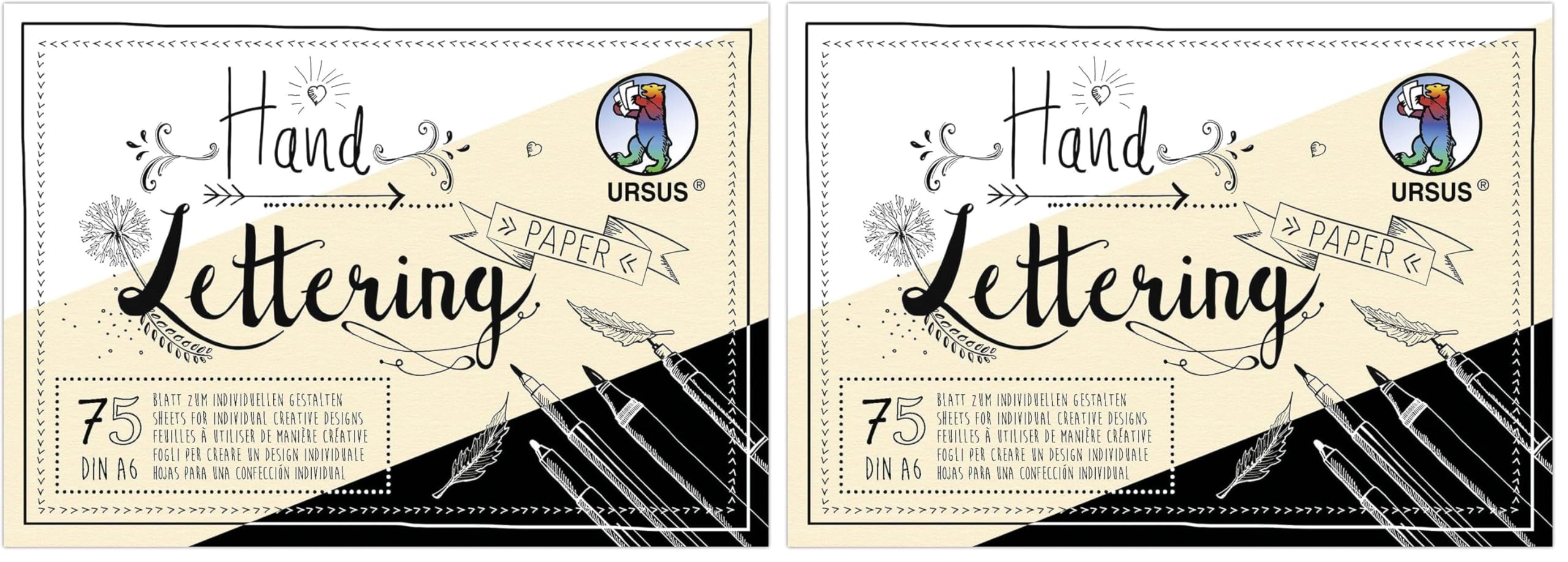 ursus-handlettering-paper-colour-mix-din-a5-75-blatt-200-210-g-qm-wei-creme-schw image 2