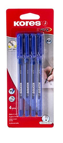 kores-k2-k-pen-4x-kugelschreiber-dreieckig-soft-grip-1-0-mm-blau image 2