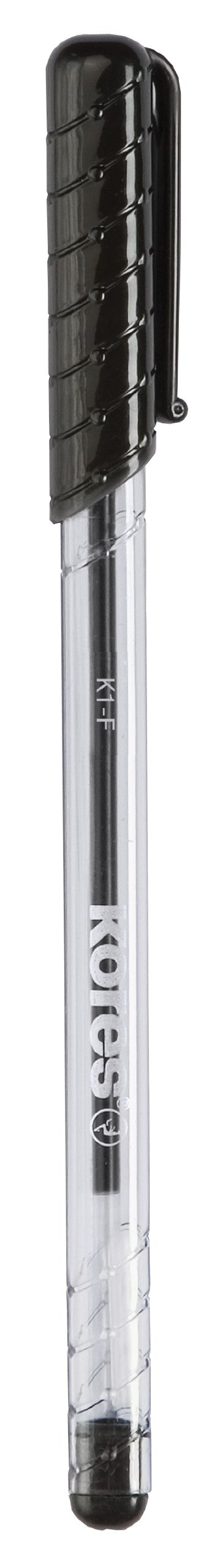 kores-k-pen-k1-einweg-kugelschreiber-f-0-7-mm-schwarz-12-st-ck image 1