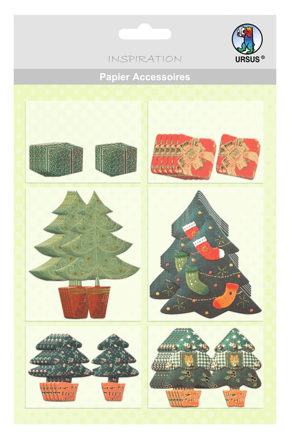 ursus-56500010-papier-accessoires-weihnachtsbaum-10-36-papier-deko-sticker image 1