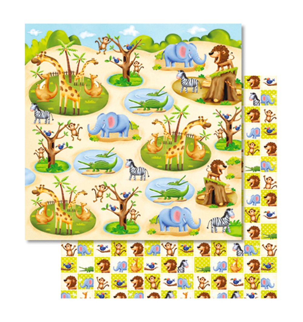 ursus-703000186-premium-glitter-scrapbook-paper-zoo-30-5-x-30-5-cm-5-blatt image 2