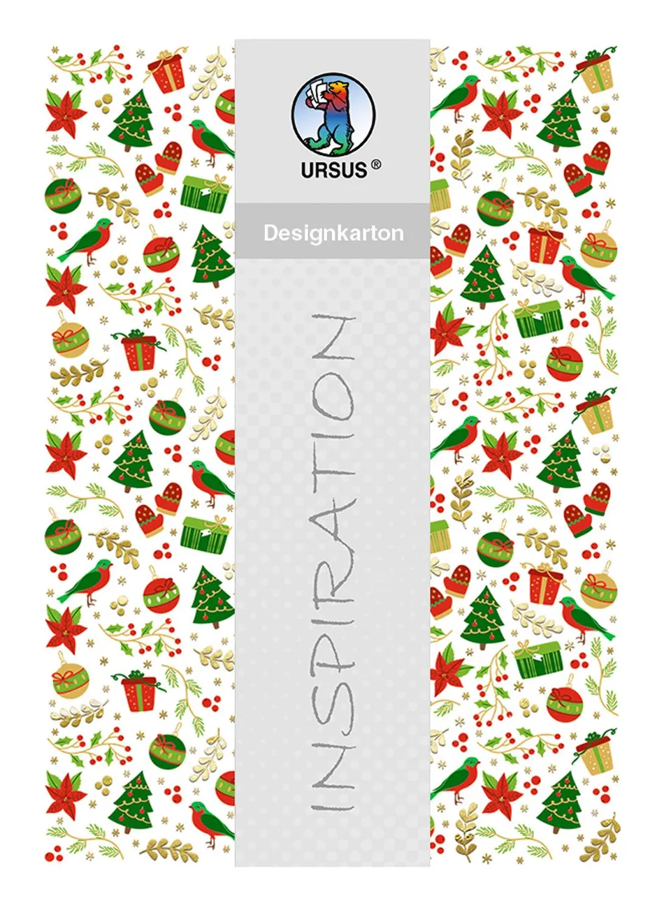 ursus-62404604f-designkarton-weihnachten-din-a4-25-blatt-200-g-qm-motiv-04-gold- image 1