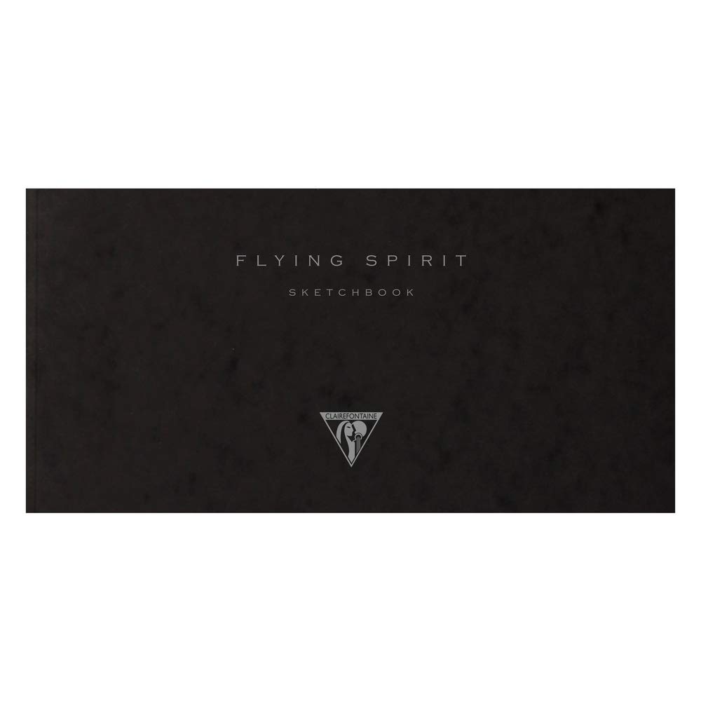 clairefontaine-notizbuch-flying-spirit-geheftet-21-x-10-5-cm-50-blatt-schwarz image 1