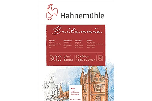 hahnem-hle-britannia-aquarellblock-30-x-40-cm-rau-naturwei-300-g-m-12-blatt image 6