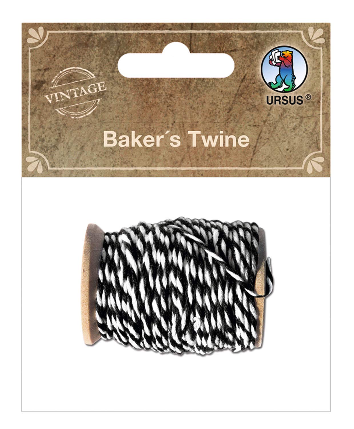ursus-bakers-twine-baumwollgarn-schwarz-wei-10-m-auf-holzspule image 1