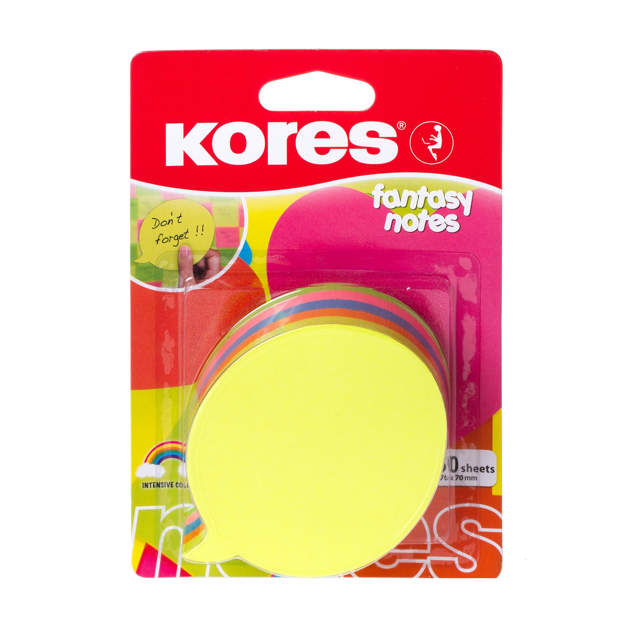 kores-fantasy-haftnotizen-sprechblase-70-x-70-mm-250-blatt-5-farben image 1
