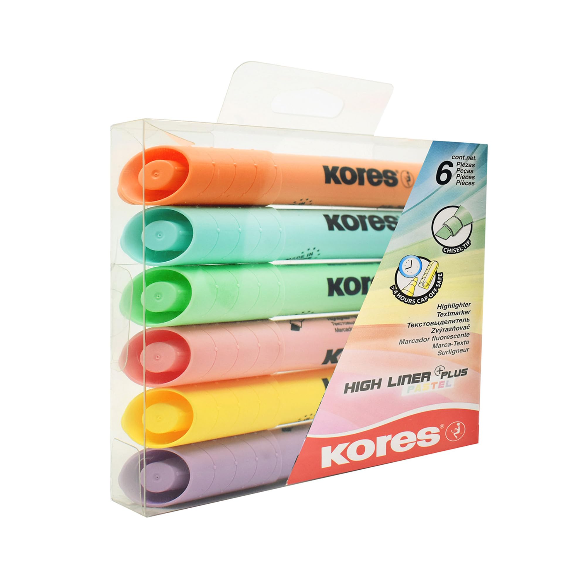 kores-high-liner-plus-pastell-textmarker-6er-set-keilspitze image 4