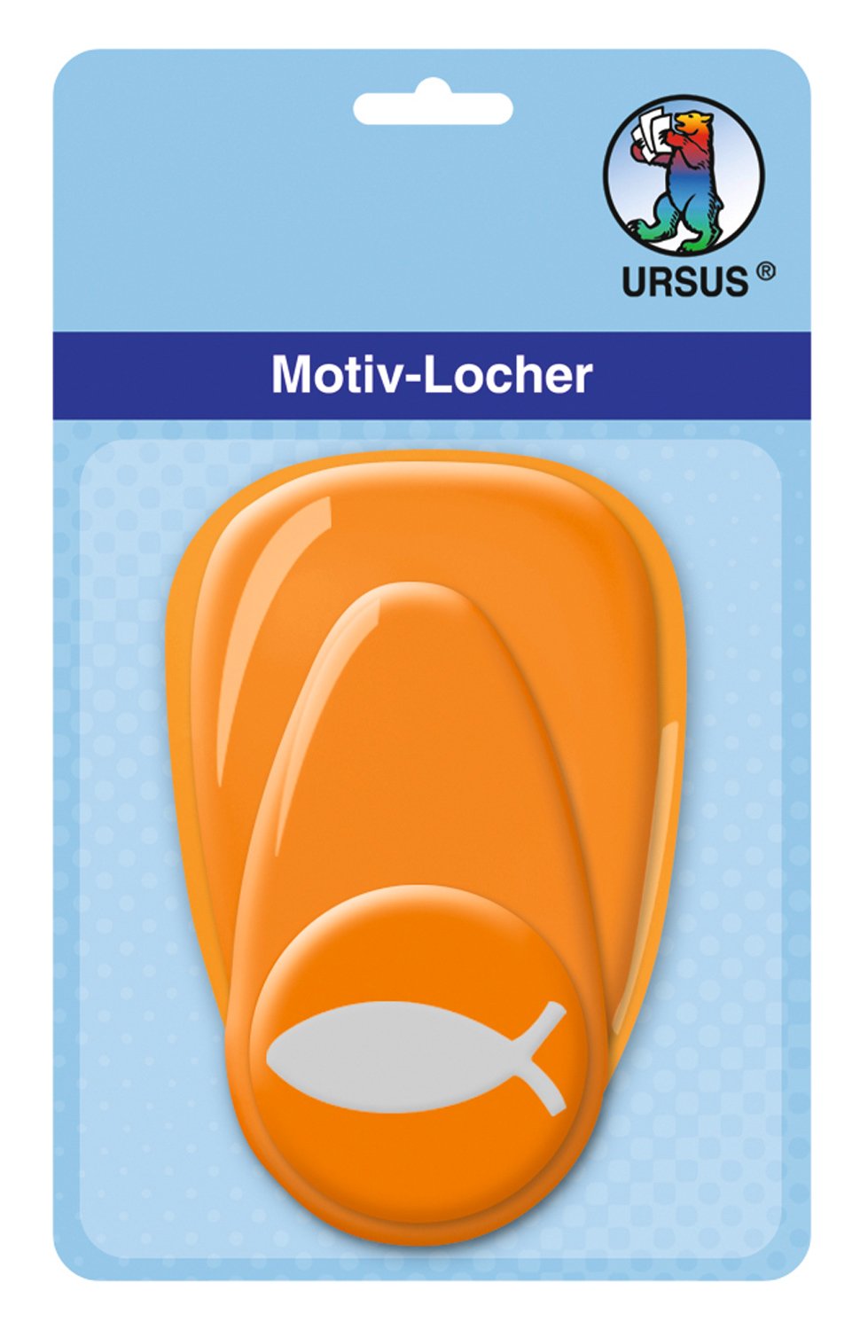 ursus-motivlocher-mit-hebel-mittel-fisch-25-4-mm-stanzer-orange image 1