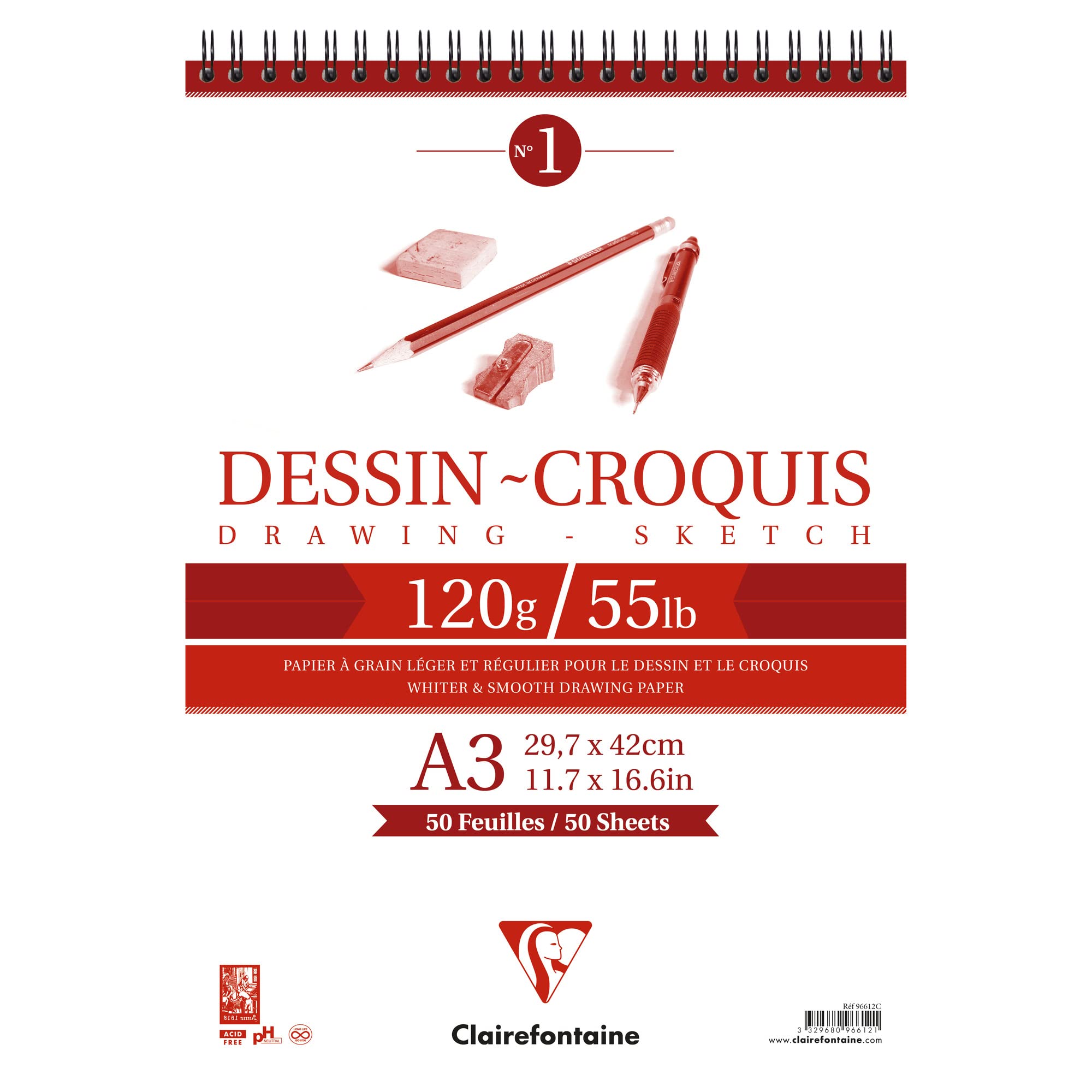 clairefontaine-96614c-zeichenblock-croquis-a4-skizzenpapier-120g-mit-doppelspira image 5
