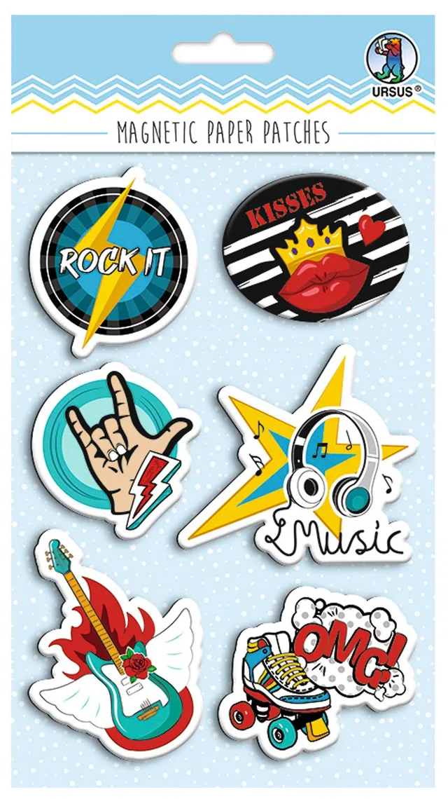 ursus-43010004-magnetic-paper-patches-rockstar-haftmagnete-6-designs image 1
