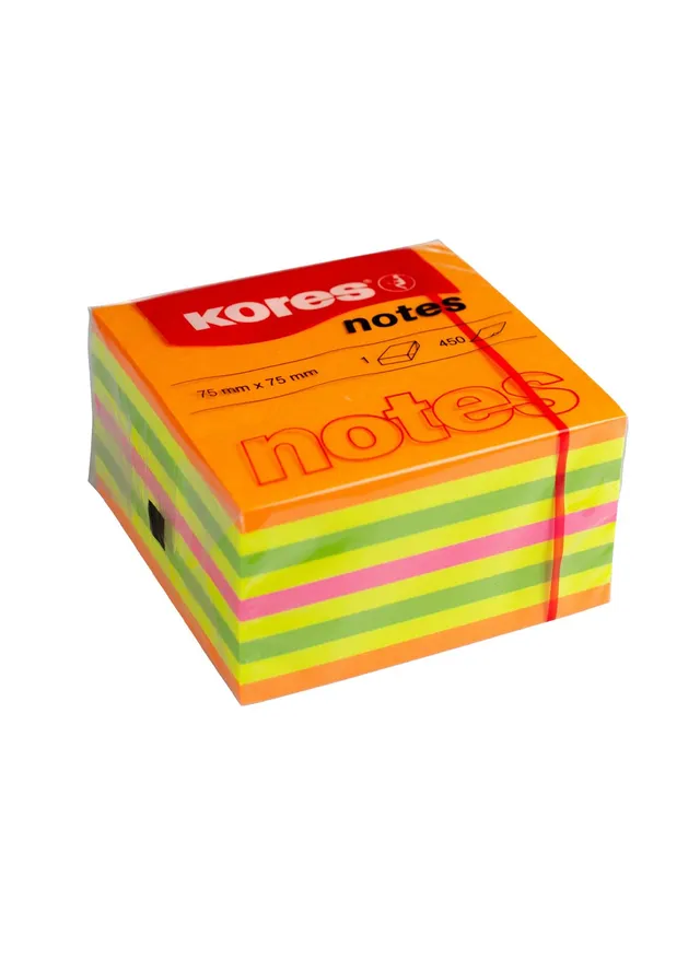 kores-haftnotizblock-summer-75-x-75-mm-selbstklebende-notizen-450-blatt-in-4-neo image 1