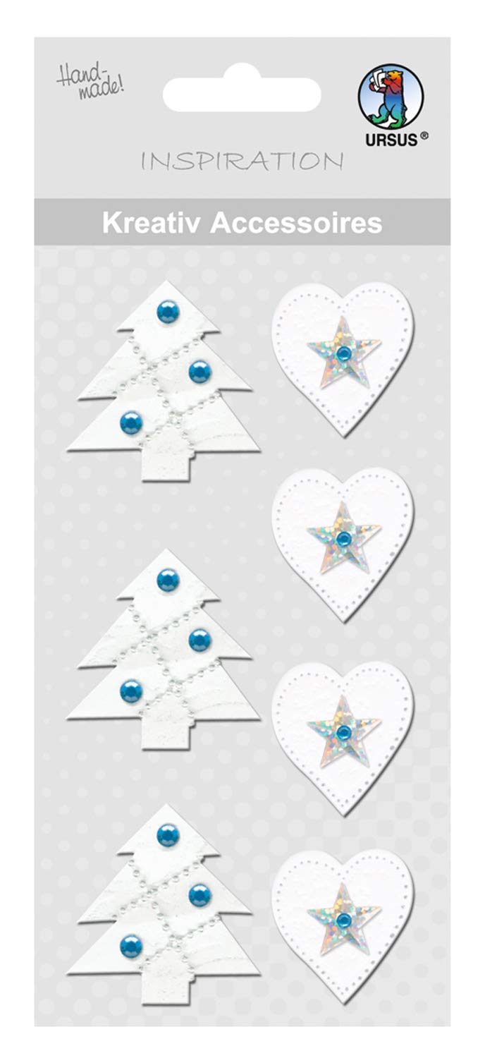 ursus-56400065-kreativ-accessoires-sticker-weihnachtsb-ume-und-herzen-f-r-scrapb image 1