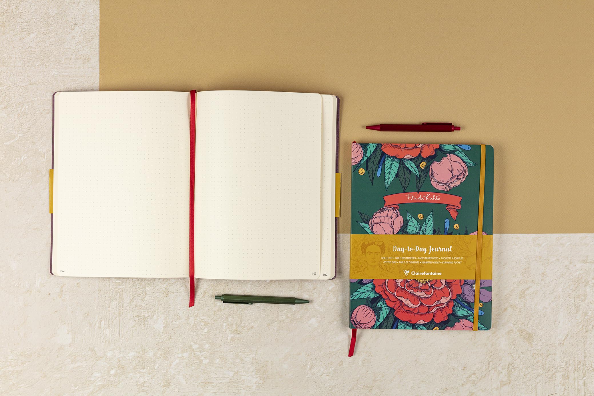 clairefontaine-116220c-daytoday-journal-frida-kahlo-19x25-cm-96-blatt-90-g-dotte image 5