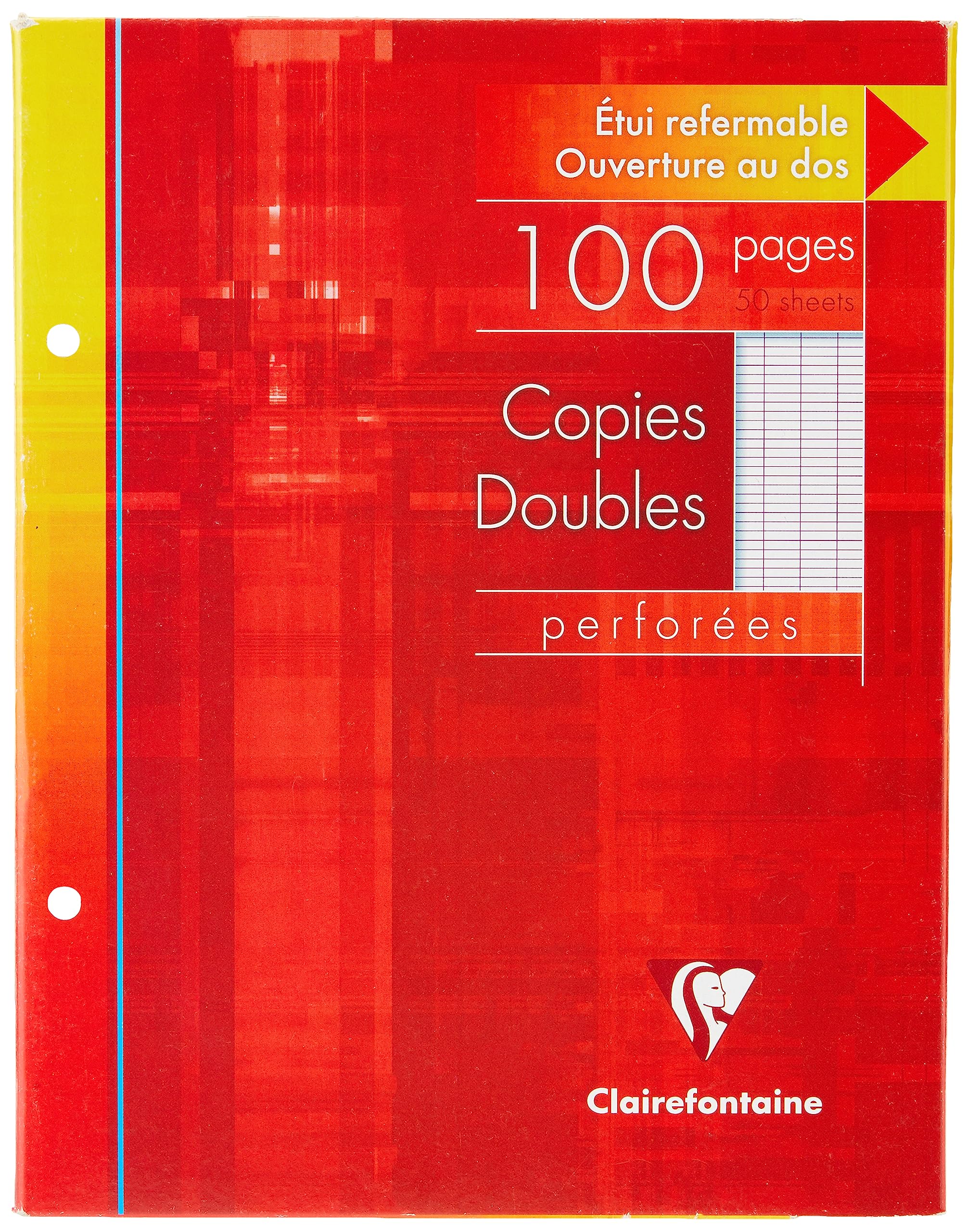 clairefontaine-4421c-klausurbogen-mappe-17x22-cm-100-seiten-90g-2-fach-gelocht-f image 1