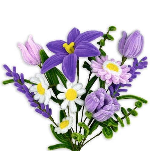 ursus-diy-set-blumen-lila-27040002-blumenstrau-aus-chenilledraht-basteln image 6