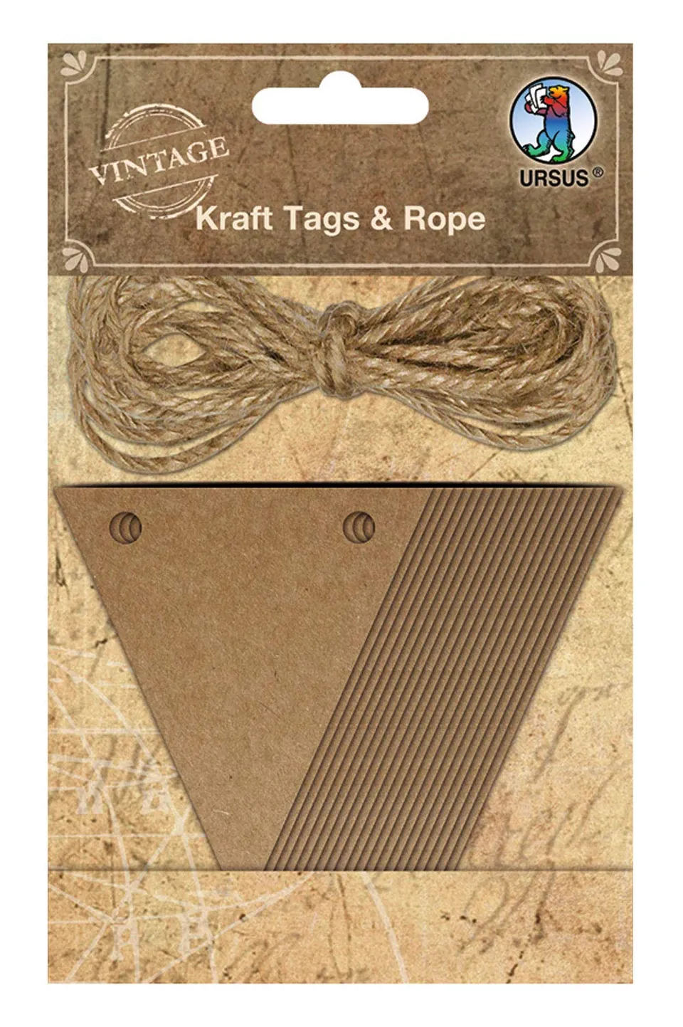 ursus-40650005-kraft-tags-rope-wimpelkette-kraftpapier-20-wimpel image 1
