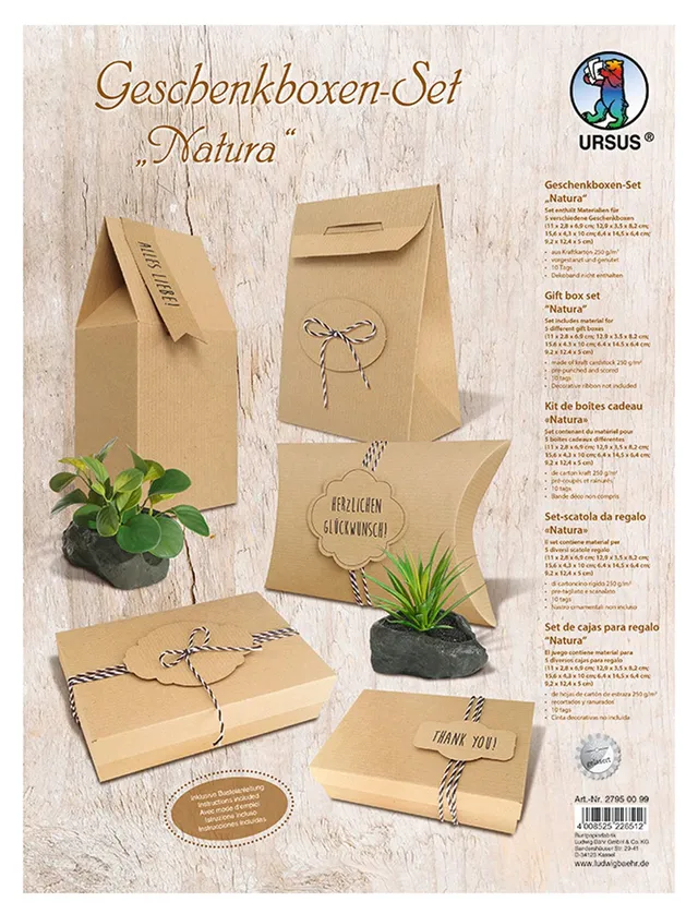 ursus-geschenkboxen-set-natura-5-boxen-kraftkarton-mit-tags image 1