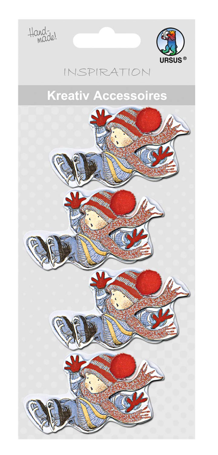 ursus-564000246-kreativ-accessoires-wichtel-junge-rutschend-4-selbstklebende-sti image 1