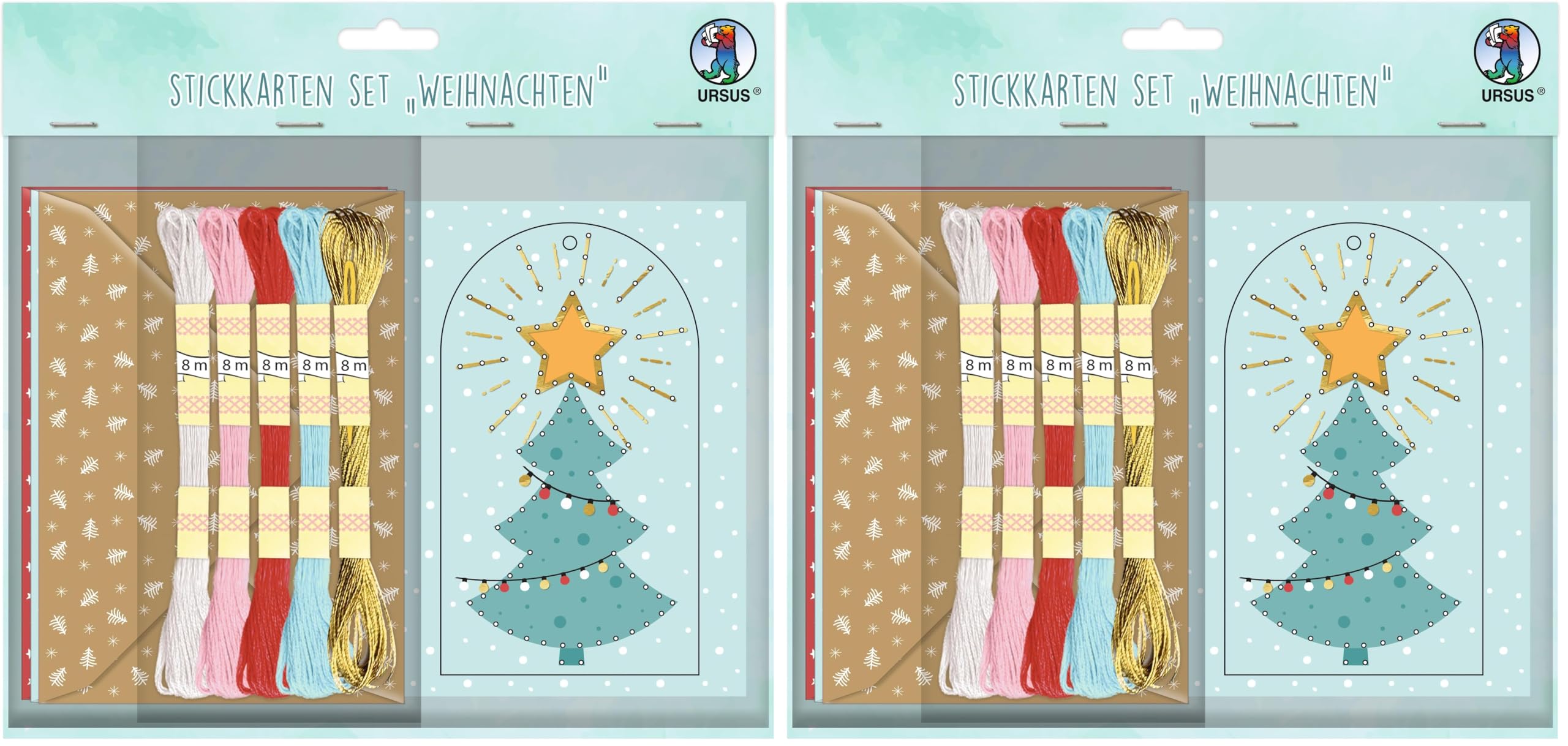 ursus-stickkarten-set-weihnachten-a6-8-gru-karten-umschl-ge-garn image 8
