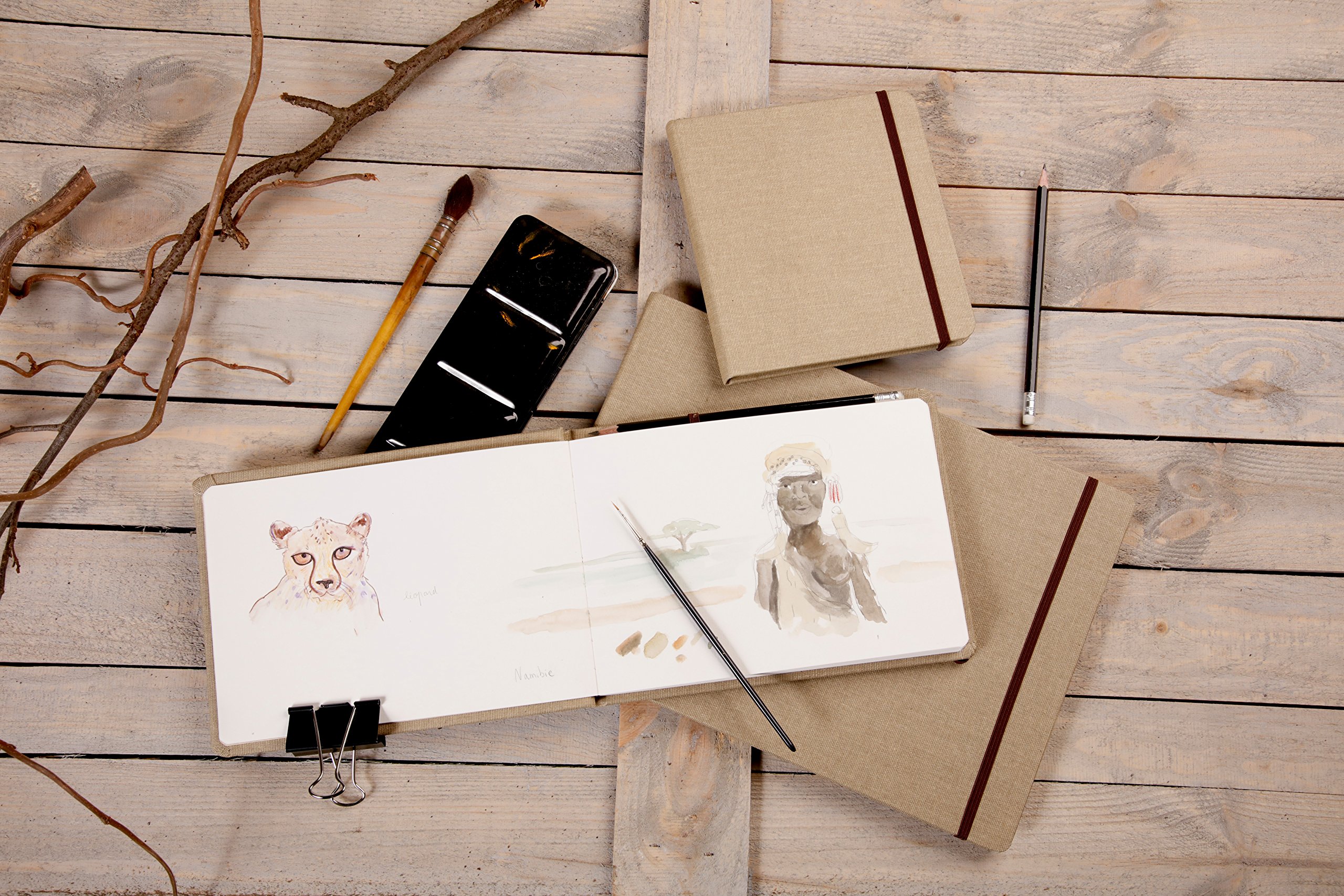 clairefontaine-96100c-goldline-reisealbum-naturleinen-beige-31x32-cm-180g image 3