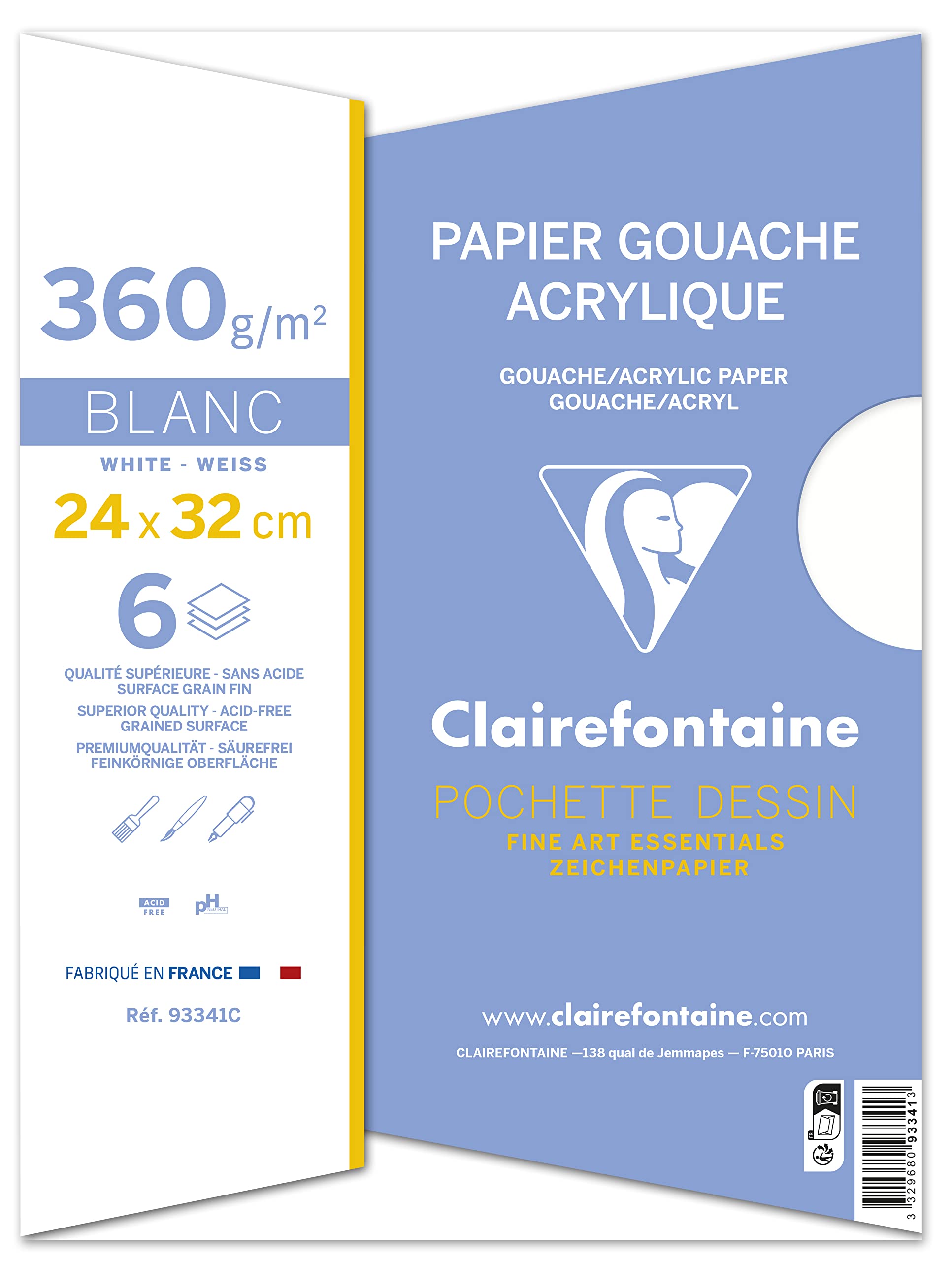 clairefontaine-acrylpapier-mappe-360-g-24-x-32-cm-wei-6-b-gen image 2