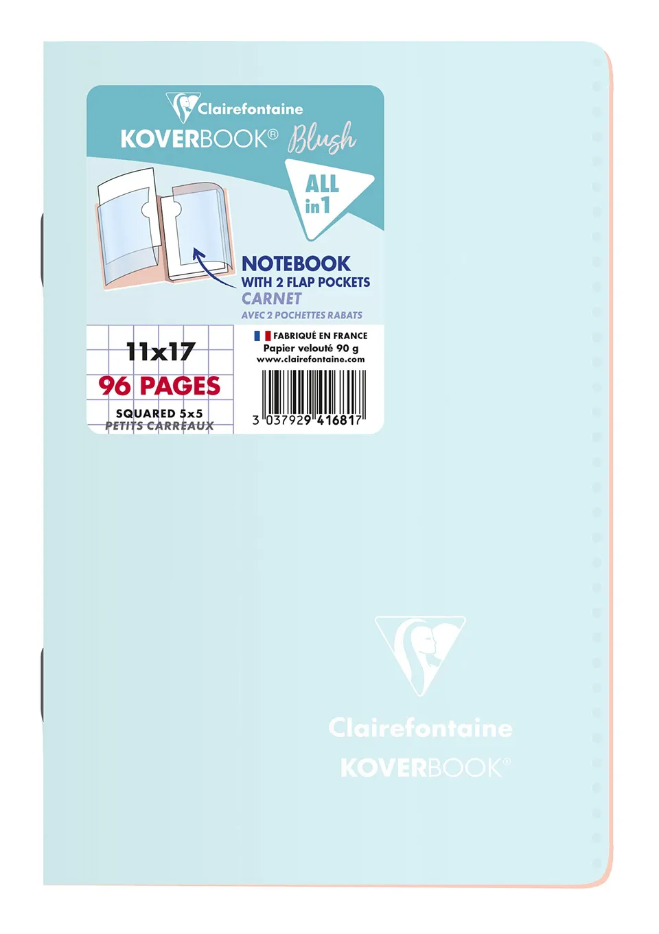 clairefontaine-koverbook-heft-11x17cm-48-blatt-kariert-pp-einband-sortiert image 1