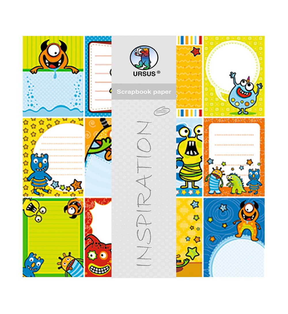 ursus-premium-glitter-scrapbook-paper-monster-motiv-193-30-5-x-30-5-cm-190-g-qm- image 4