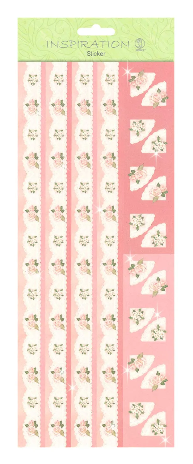 ursus-59700014-flat-sticker-borders-altrosa-mit-glittereffekt-12-4-x-30-4-cm image 1