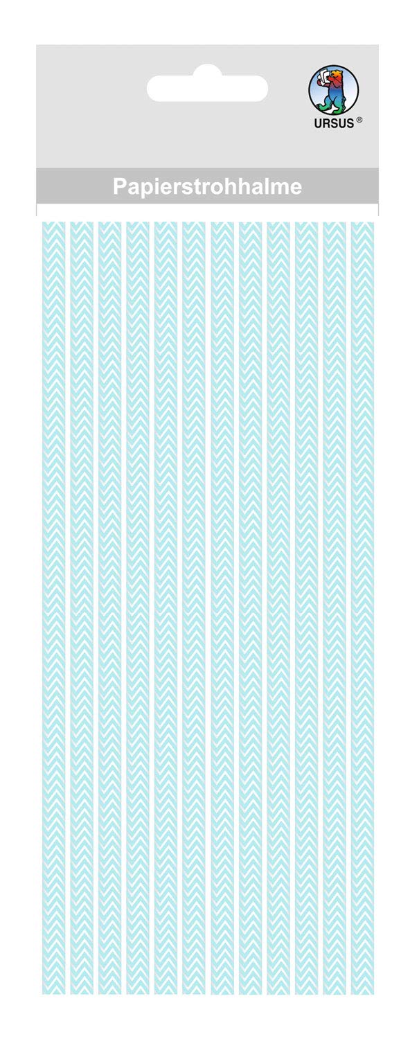 ursus-56750018-papierstrohhalme-chevron-hellblau-s-19-5-cm-24-st-ck image 1