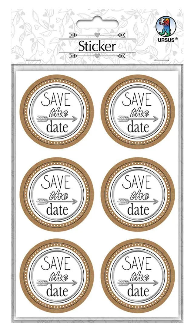ursus-59530005f-sticker-hochzeit-save-the-date-24-st-ck-4-8-cm image 1