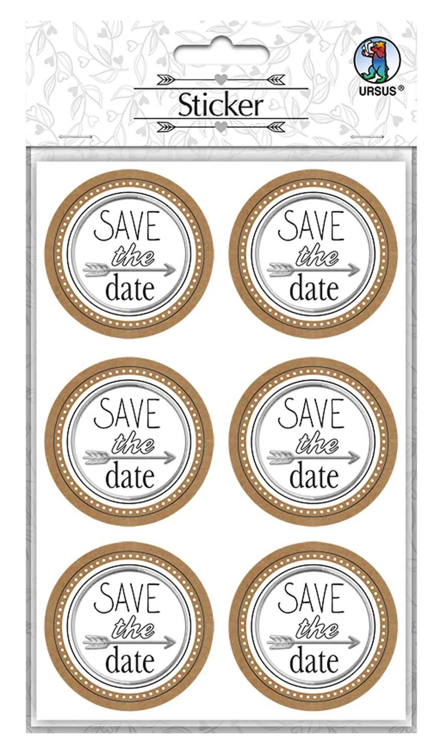 ursus-59530005f-sticker-hochzeit-save-the-date-24-st-ck-4-8-cm image 1