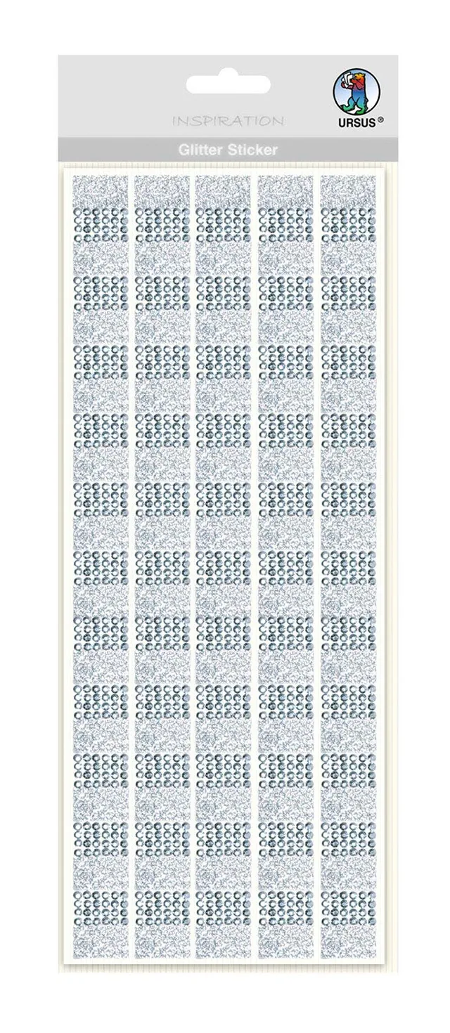 ursus-59460001-glitter-sticker-silber-selbstklebende-schmuckstein-streifen image 1