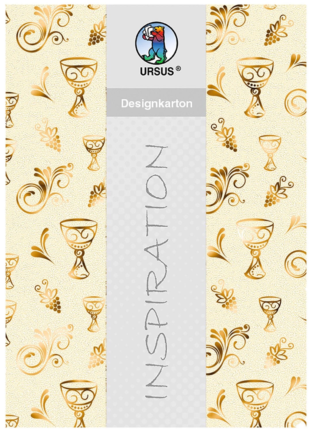 ursus-designkarton-charity-din-a4-kelche-gold-200-g-qm-5-blatt image 1
