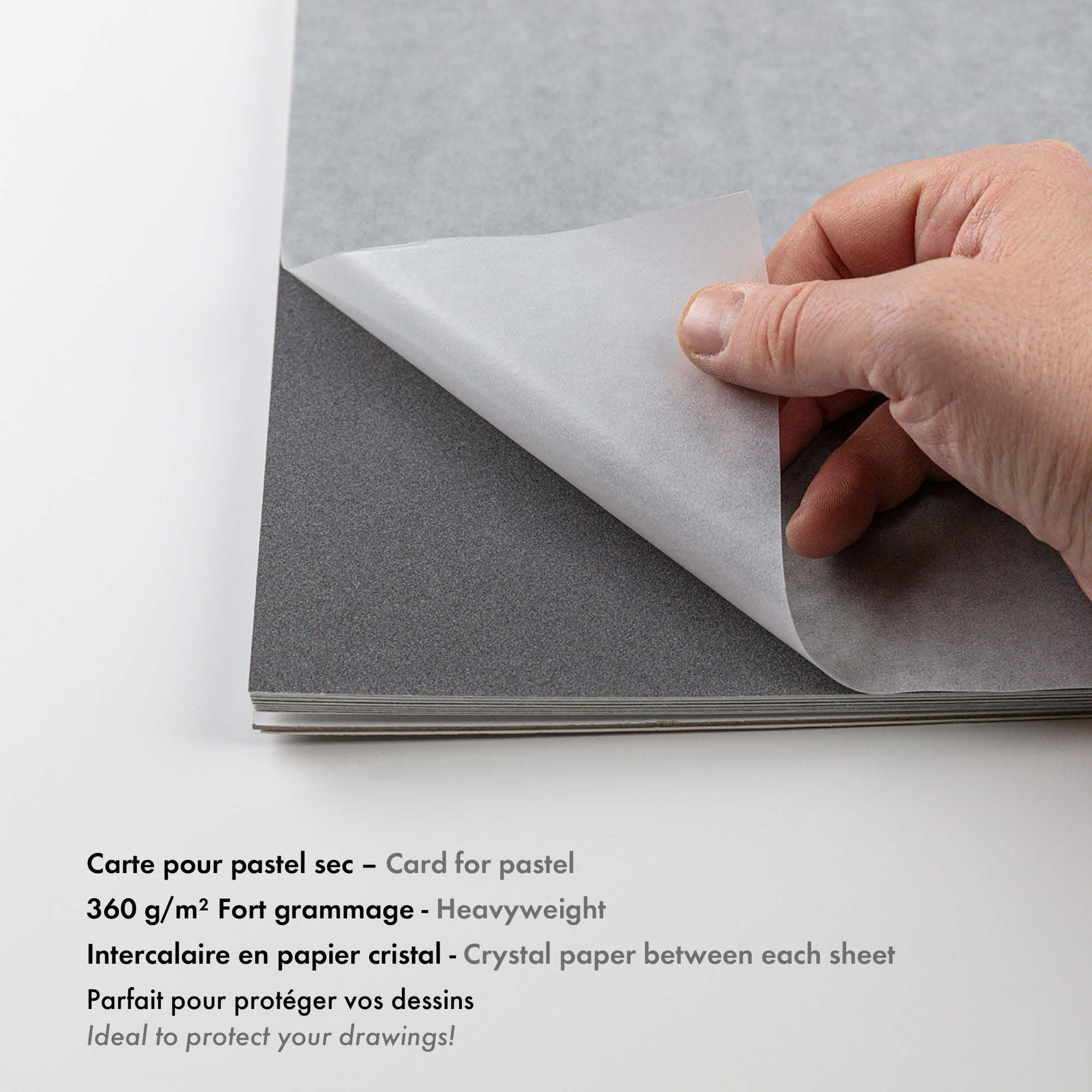 clairefontaine-pastelmat-96003c-zeichenblock-18x24-cm-12-blatt-360g-anthrazit image 3