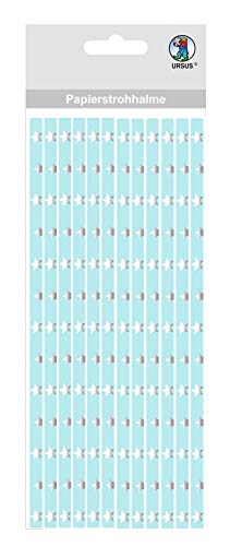 ursus-56760039-papierstrohhalme-mit-sternen-hellblau-gr-e-m-19-5-cm-16-st-ck image 2