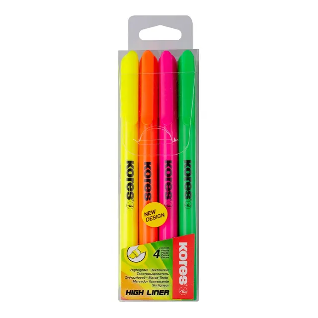 kores-high-liner-textmarker-4er-pack-neon-keilspitze image 1