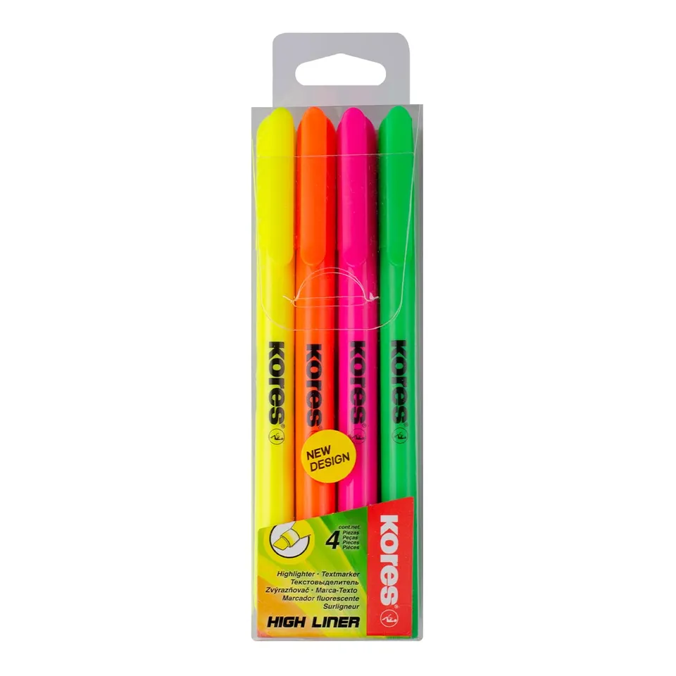 kores-high-liner-textmarker-4er-pack-neon-keilspitze image 1