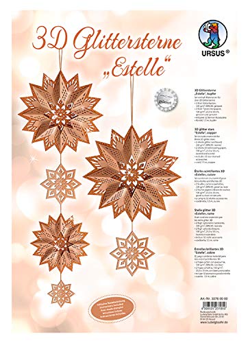ursus-33760000-glitterstern-3d-estelle-kupfer-material-f-r-3-sterne-mit-anleitun image 5