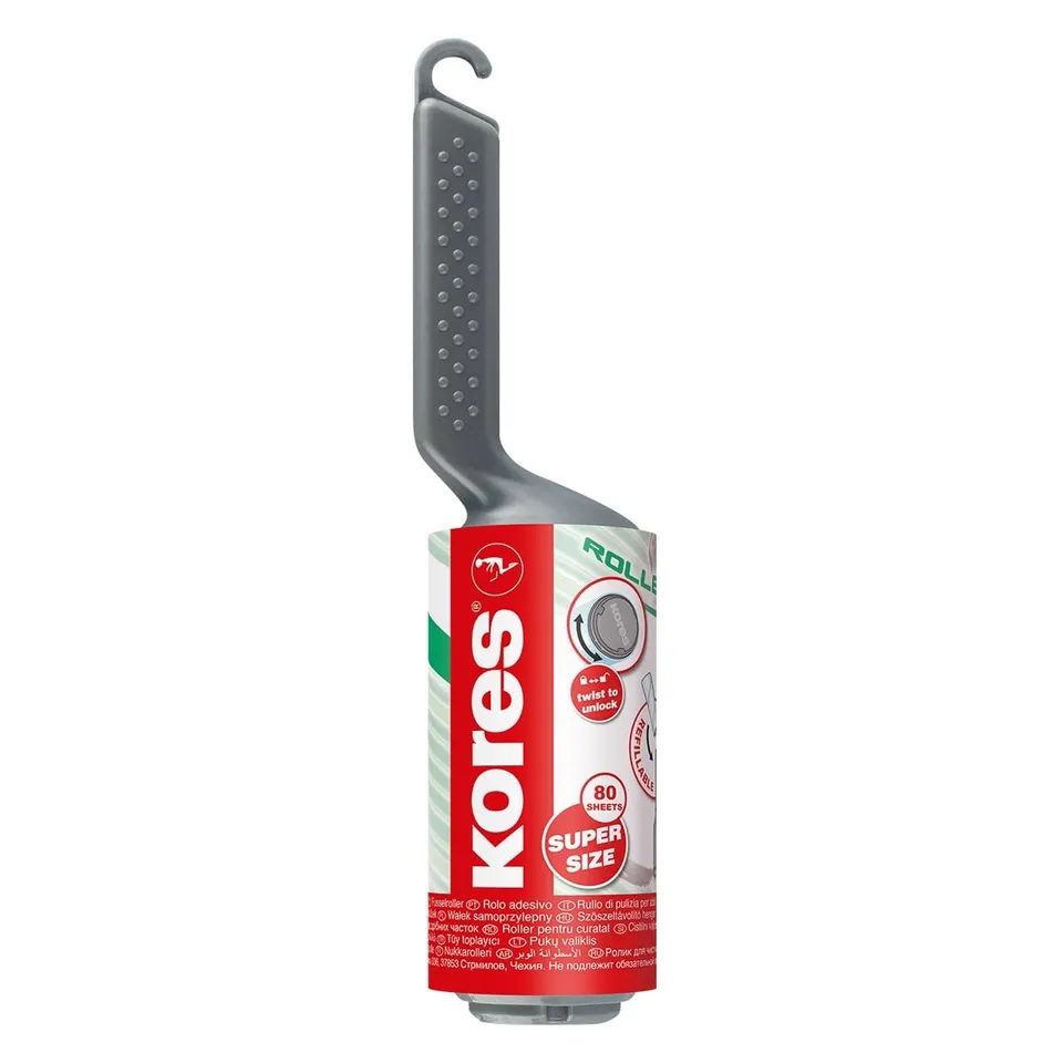 kores-fusselroller-mit-griff-80-blatt-nachf-llbar-rot-32401 image 1