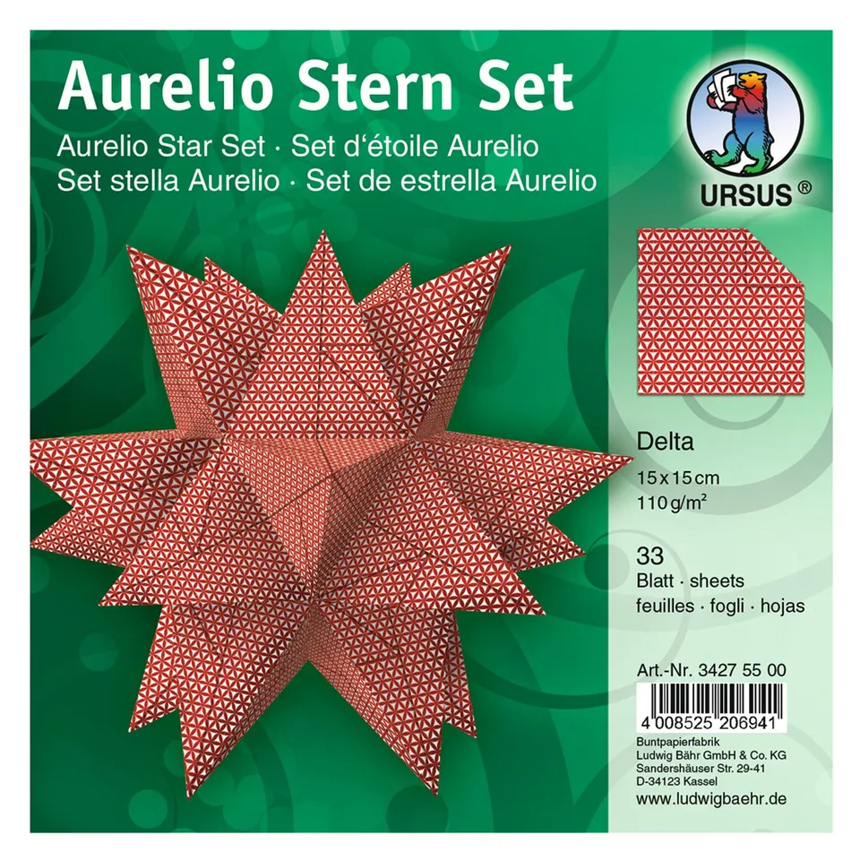 ursus-34275500-faltbl-tter-aurelio-stern-delta-wei-rot-33-blatt-15-x-15-cm image 1