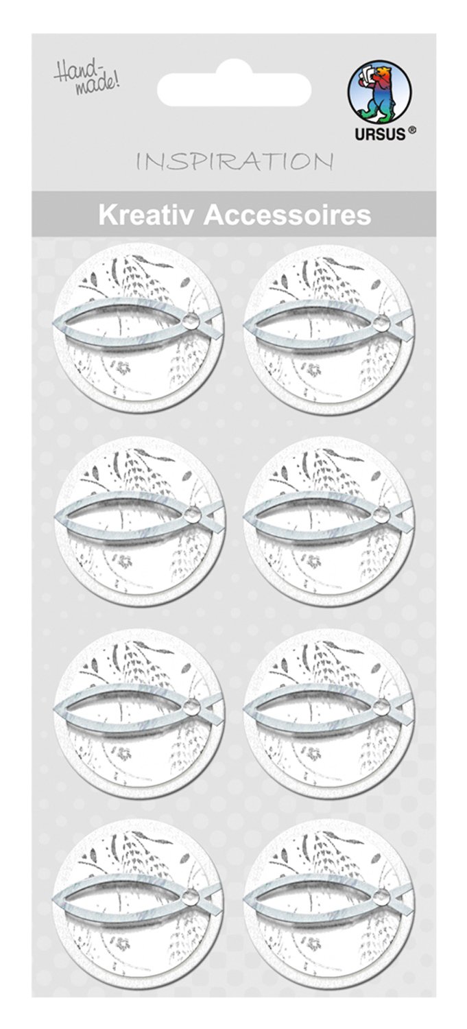 ursus-kreativ-accessoires-fisch-wir-feiern-kommunion-silber-selbstklebende-deko- image 2