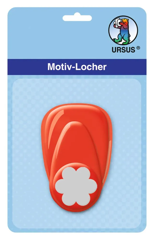 ursus-motivlocher-mit-hebel-blume-rot-klein-stanzmotiv-ca-16-mm-f-r-160-220-g-qm image 1