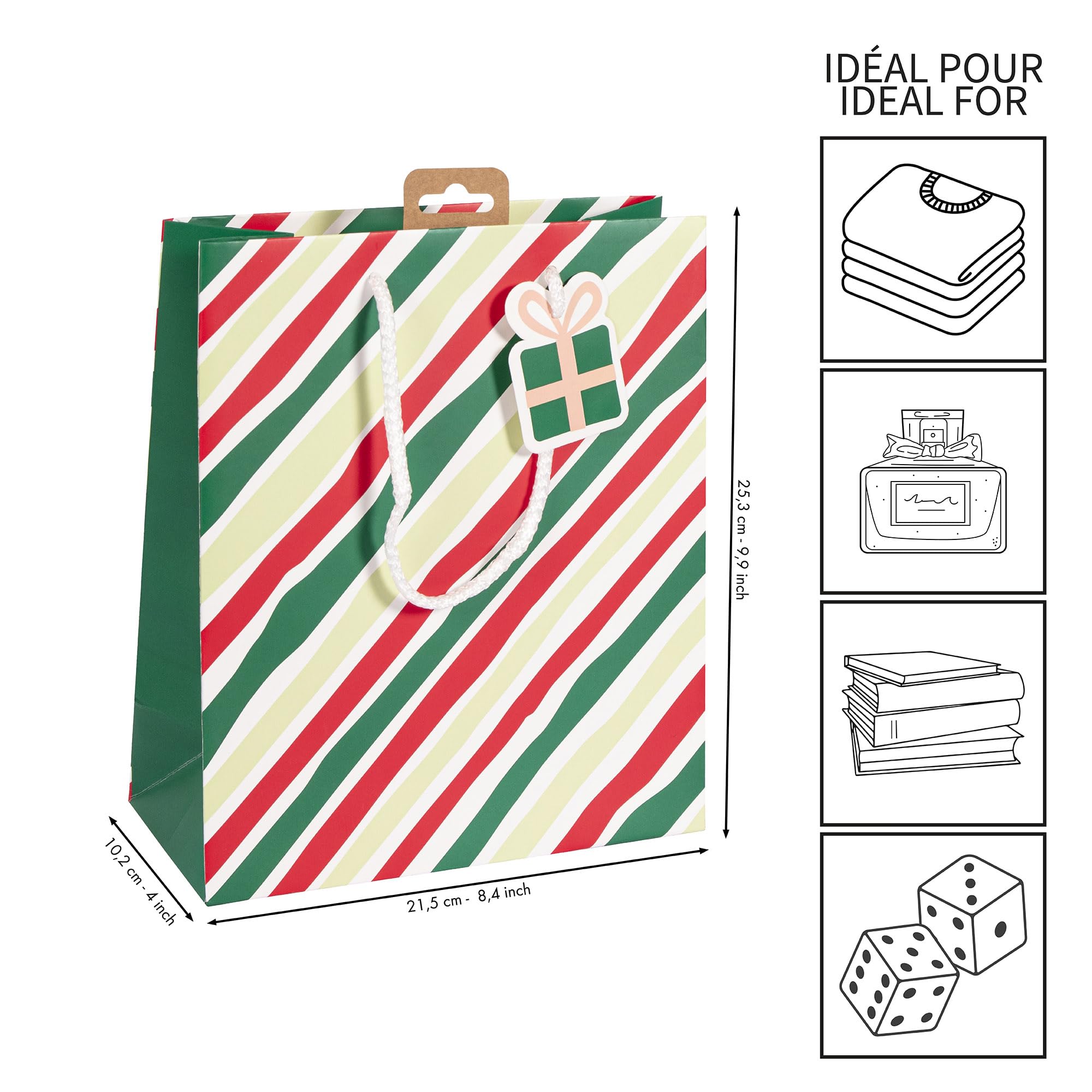 clairefontaine-geschenktasche-m-21-5-x-10-x-25-3-cm-hohoho-weihnachten-rot-gr-n- image 3