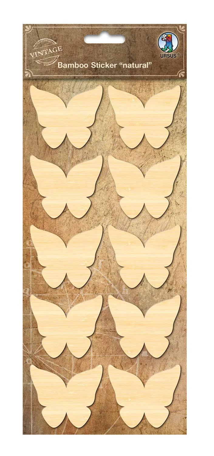 ursus-41030002-bambus-sticker-natural-schmetterling-selbstklebend-12-x-26-cm image 1